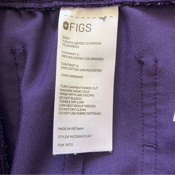 Figs Zamora Jogger Scrub Pants Bottoms Joggers Purple Jam Medium Petite - Picture 5 of 8